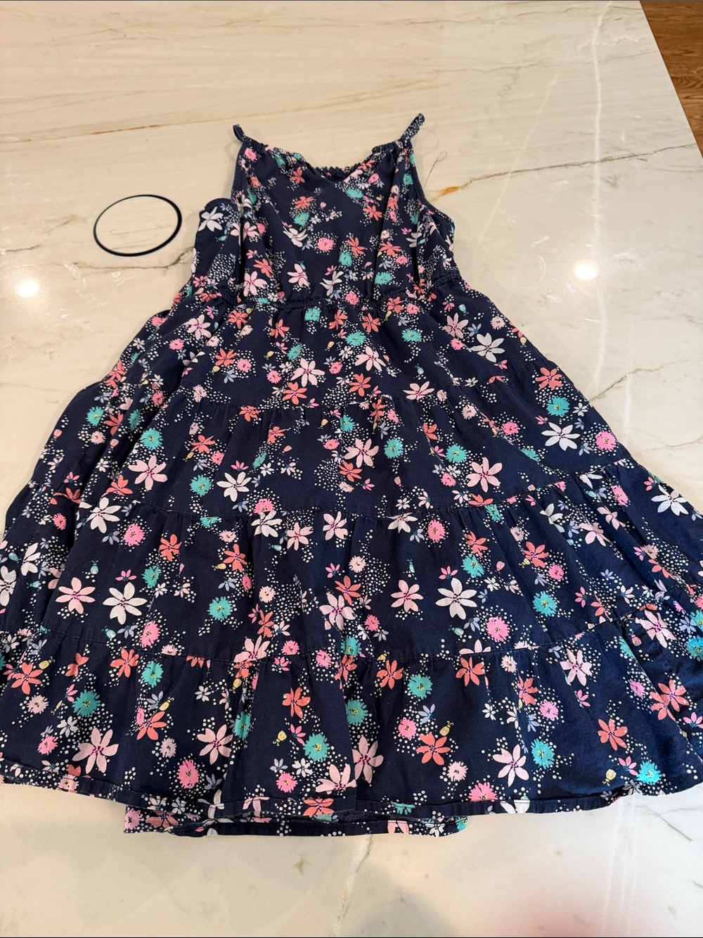 Navy Floral Tiered Sundress for Girls